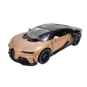 KINSMART 1:36 Scale BUGATTI CHIRON SUPERSPORT Diecast Car Gold/Black Color Scheme 5-Inch Length Openable Doors Pull Back Action Die-Cast Metal & Plastic Model Cars