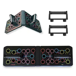 Adjustable Multifunctional Push-Up Board System Full-Body Strength Training Equipment with Cushioned Handles Sturdy Non-Slip Surface Compact Design for Chest Leg and Arm Workouts Foldable 2 in 1 Home Exercise Board