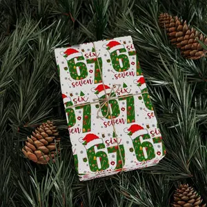 67 Emoji Christmas Gift Wrapping Paper, Fun Christmas Gift Wrapping Paper, Child Fanatic, Funny Gift Idea, Holiday Wrapping Roll, Santa 67 Emoji, Unique Gift