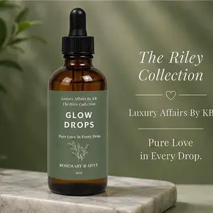 Glow Drops Rosemary Mint Hair Oil - 4oz | The Riley Collection