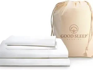 Good Sleep Bedding 100% Egyptian Cotton Sheets Queen Size - 1000 Thread Count, 4 Pc Queen Sheet Set, Sateen Weave, Bed Sheets, 16" Deep Pocket Sheets - White