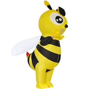 Inflatable Bumble Bee Costume Men Women Full Body Bee Blow Up Costumes Adult Funny Halloween Insects Outfit