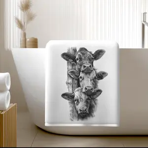 Black and White Cow Luxury Bath Towel: Farmhouse Bathroom Decor, Bath Essentials by Fernville Creations