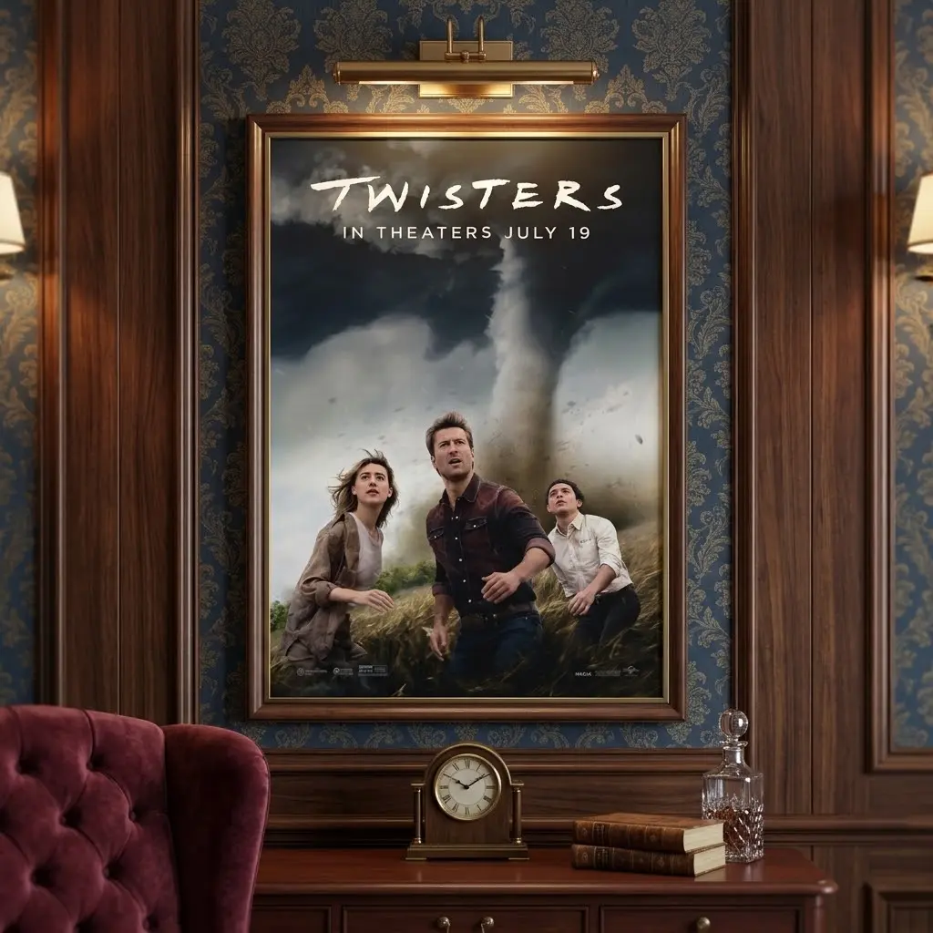 TWISTERS 2024 Glen Powell Universal Orig.D/S Bus Stop Poster