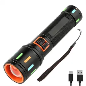 High Lumen LED Flashlight, Super Bright Rechargeable Torch, Adjustable Focus, Four Modes, Camping Essential, Outdoor & Home Tactical Light, High Lumens Flashlight
