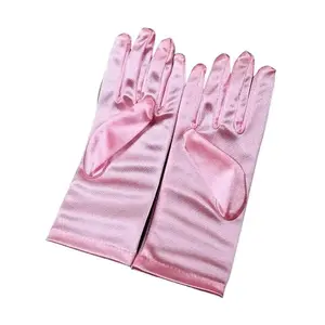 Stretch Shiny Satin Fabric Wedding Etiquette Jewelry Gloves