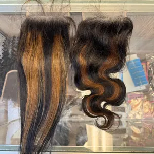 [We Heart Hai] 5x5 Lace Closure  F1B/30 11A Cambodian Human Hair - Straight/Wavy/Curly /Nature Wavy F1B/30