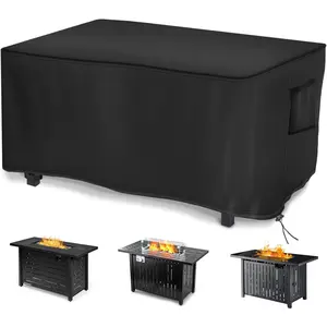 Rectangular Fire Pit Cover, Waterproof Windproof Anti-UV Duty Cover for Gas Fire Table Furniture - 42 x 24 x 24 inch