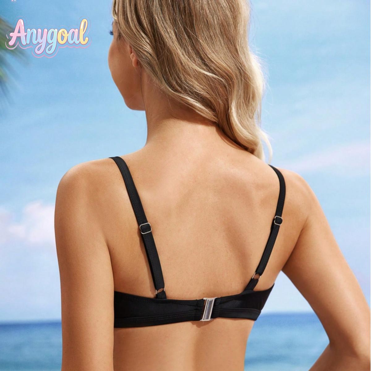 ANYGOAL Women's Tie Knot Bikini Tops Cropped Knot Twist Cut Out Adjustable Swimsuit Top Beach Bathing Suit Top Only swimsuits 2026 women swimsuits bikinis affordable swimsuits