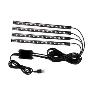 4 in 1 Car LED Light, USB Powered Smart Car Interior Decor Light with APP Control, RGB LED Lights for Car Truck ATV UTV Decor
