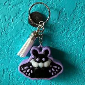 Mothman Pastel Cryptid Fidget Clicker Keychain