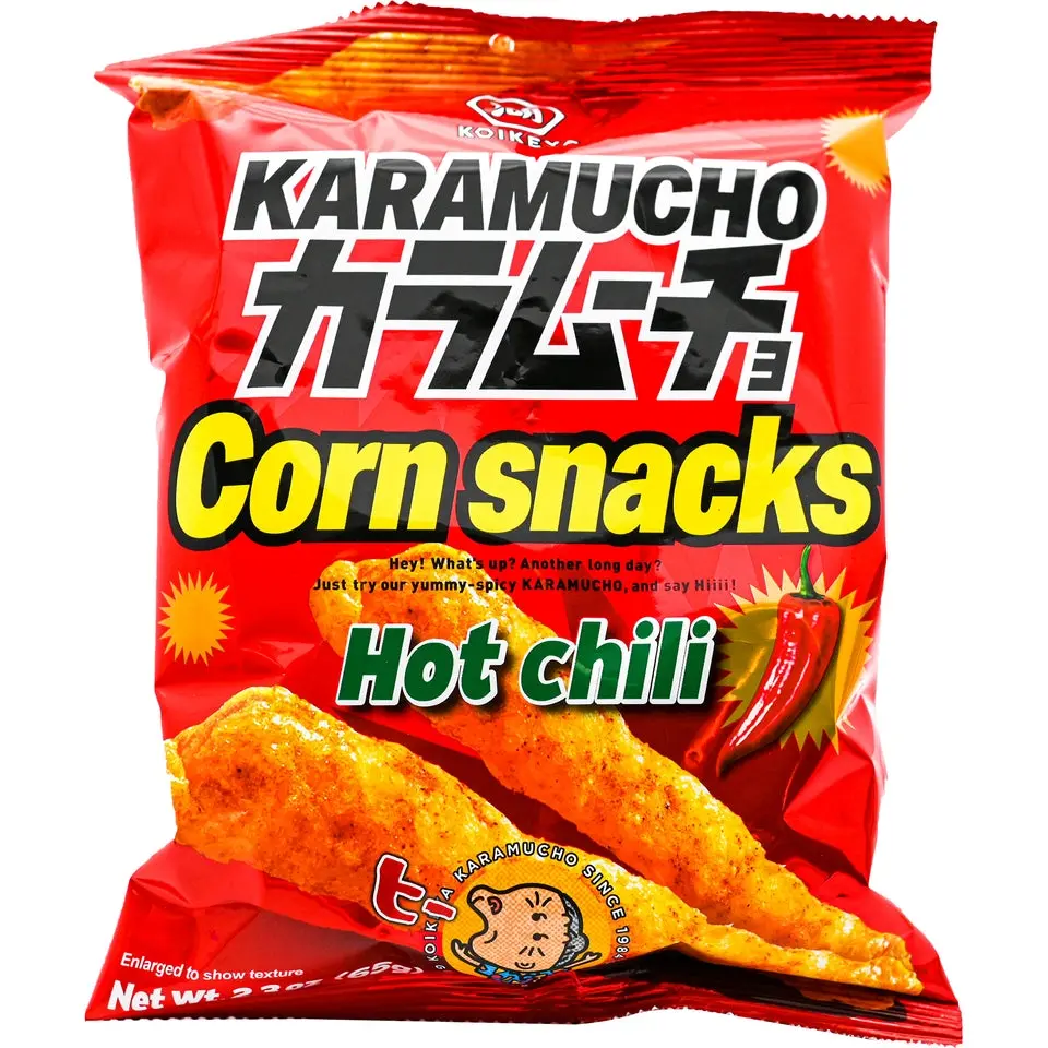 Koikeya Karamucho Corn Snack Sticks - Asian Spicy Chili Flavored Crunchy Snack Crispy Chip Pack, 2.29oz, Asian Snacks Koikeya Karamucho Corn Snack Sticks - Asian Spicy Chili Flavored Crunchy Snack Crispy Chip Pack, 2.29oz, Asian Snacks