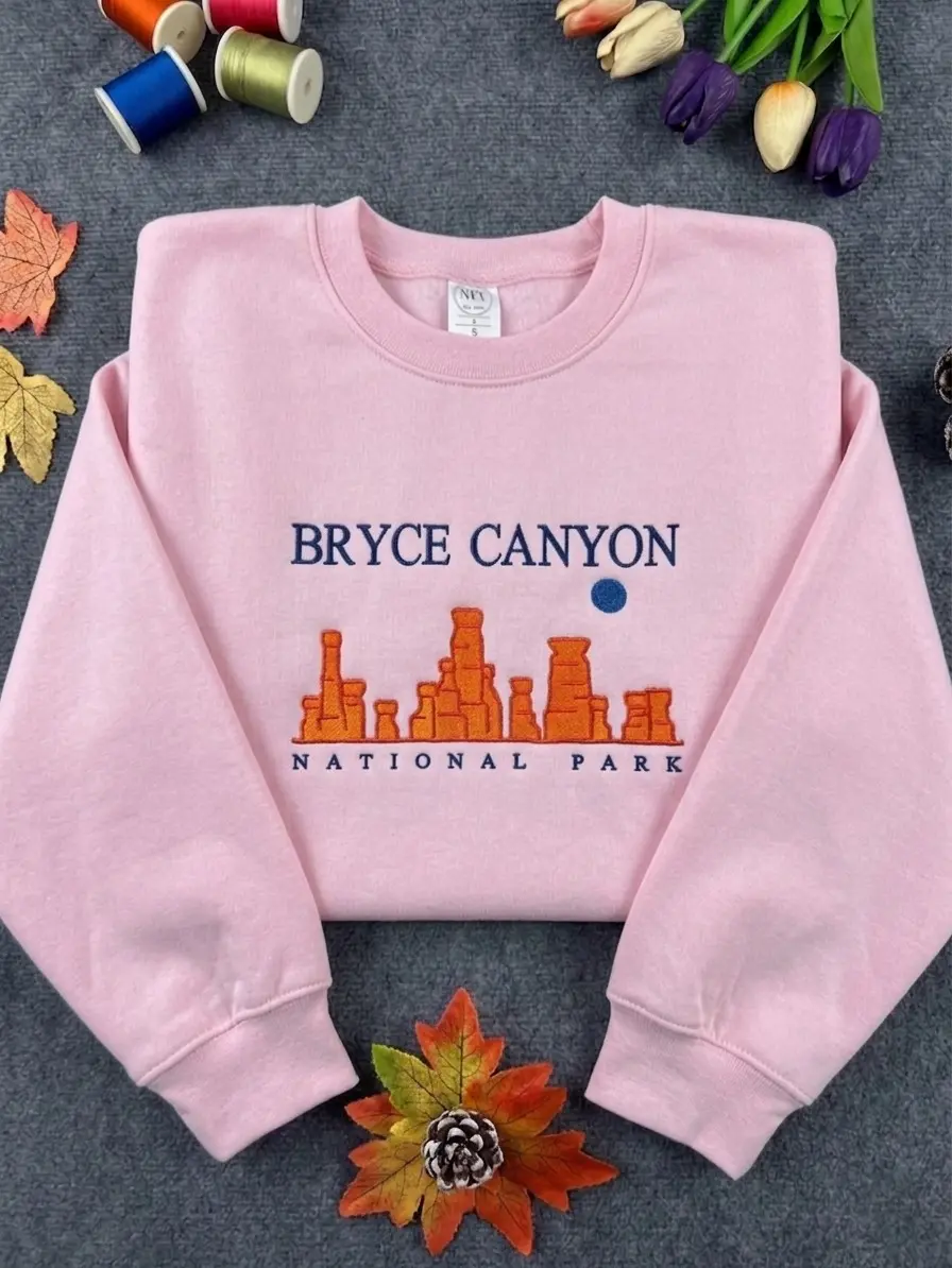 Embroidered Bryce Canyon National Park Crewneck | Utah State Embroidery Sweatshirt | Gift for Nature Lovers Adventure Seekers