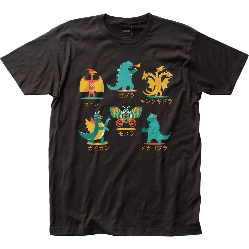 Godzilla Godzilla & Friends Mens T Shirt Cult Classic Movie Tee New Black, Graphic tees, Streetwear, Men gifts, Short sleeve, cotton, Top, Menswear