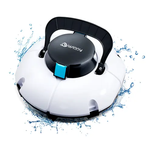Cordless Robotic Pool Cleaner, Winny Pool Cleaner Automatic Pool Vacuum with Dual Filters, 80 Mins Runtime, Ideal for Flat Above Pools Up to 645 Sq.Ft