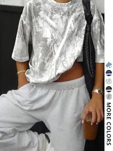 Unisex Camouflage Print T-Shirt, Short Sleeve Casual Top, Full Body Pattern Design, Simple Minimalist Style for Daily Wear