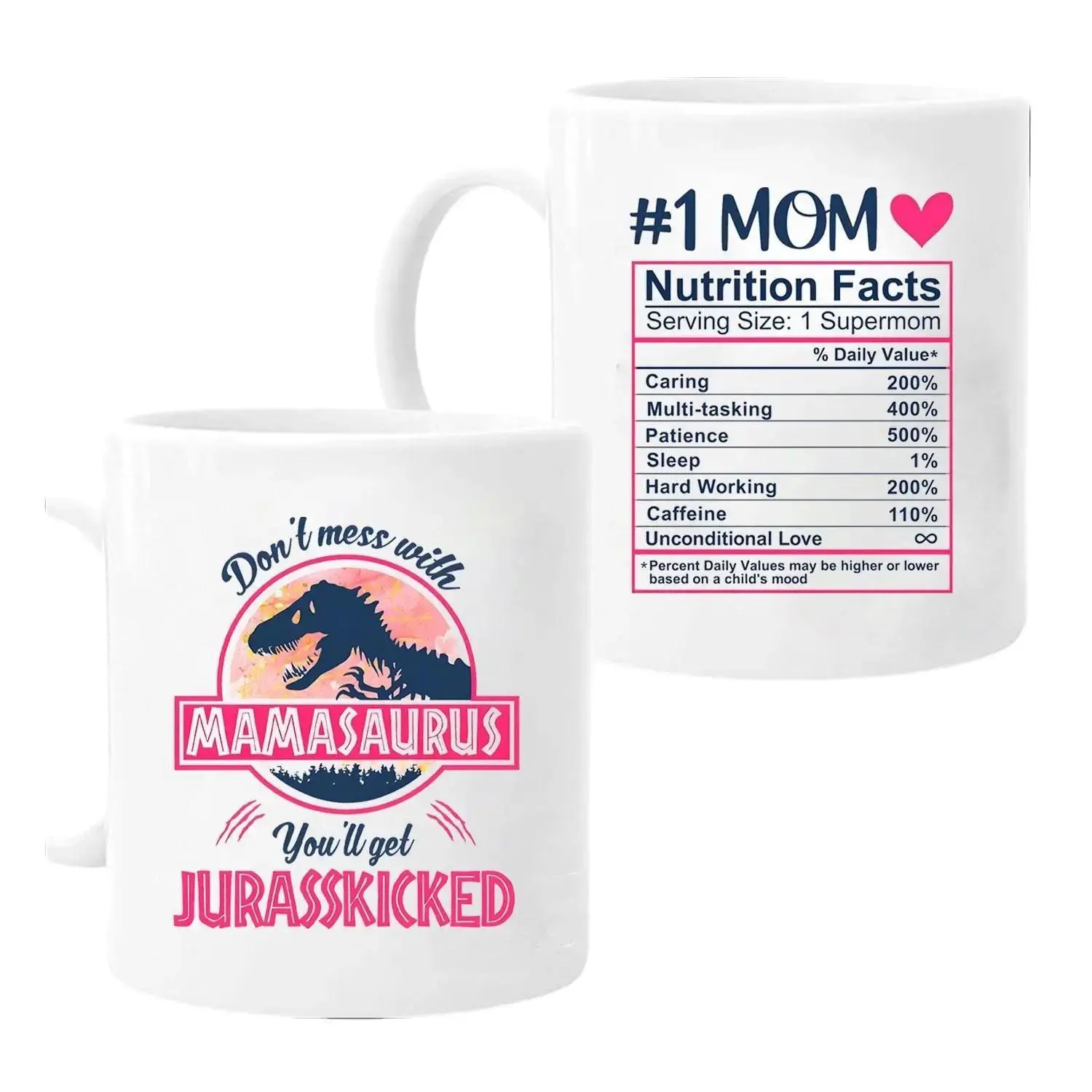Don't Mess With Mamasaurus Mug, Mom Nutrition Facts Cup 2025, Birthday Gifts For Mom From Daughter, Son, Kids, Husband - Unique Present Ideas For Mom, Mother In Law, Wife, New Mom