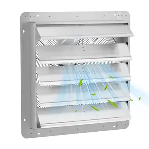 High performance -24 inch louver exhaust fan - high CFM - wall mounted industrial ventilation - automatic aluminum louver -5-foot/1.6-meter power cord - including 1.6-meter exposed power cord