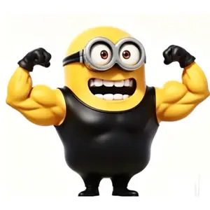 Buff Minion 3.5" Hand-Painted Funny Muscle Figure Mini Desk Collectible Unique Gift Idea