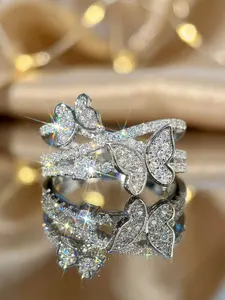 Elegant Butterfly Design Ring, Multi-Layered Jewelry Accessory, Perfect Gift for Her, Stylish Fashion Statement Piece