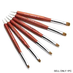 Professional Salon-Grade French Manicure Brushes with Dotting Tool - High-Quality Kolinsky Hair, Odorless Nail Care Kit