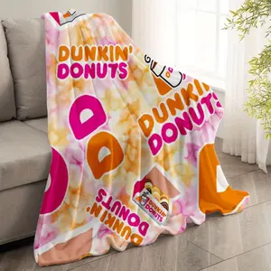 Dunkin' Donuts Flannel Blanket - Cozy All-Season Home & Office Throw, Suitable for beds and sofas can also be given as a gift, Weddings, Birthdays, Birthday Gift