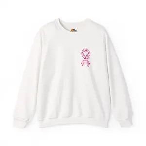 Breast Cancer Awareness Crewneck Sweatshirt – Pink Ribbon Heart Design