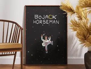 BoJack Horseman Poster, Tv Series Poster, Minimalist Art, Vintage Poster, Wall Decor Idea, Movie Art, Gift for Her, Gift for Him, Fun Poster