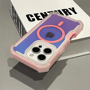 Heavy-Duty Hard PC Reflective Case For iPhone 17 16 15 14 13 Pro Max Plus Magnectic Wireless Charging Protective Defender Cover