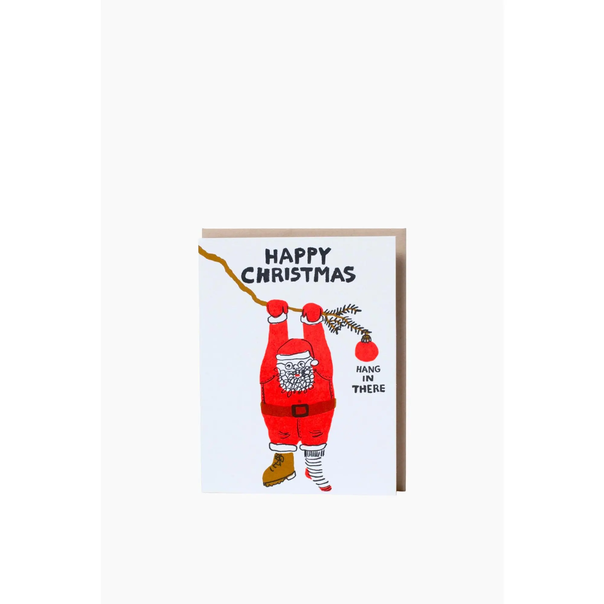 Hang In There Santa Holiday Card