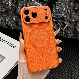 For iPhone 17/16/15/14/13 Pro Max Phone Case,Slim Classic PU Leather Anti-Fingerprint,Camera Lens Protection,Soft TPU Rugged Military Grade Drop Shockproof Cover