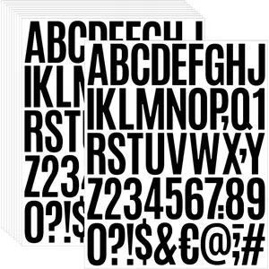500 Pcs 2 Inch Vinyl Waterproof Self-Adhesive Alphabet Number Letter Stickers, 10 Sheets for Mailbox Signs Window Door Address Number, Black