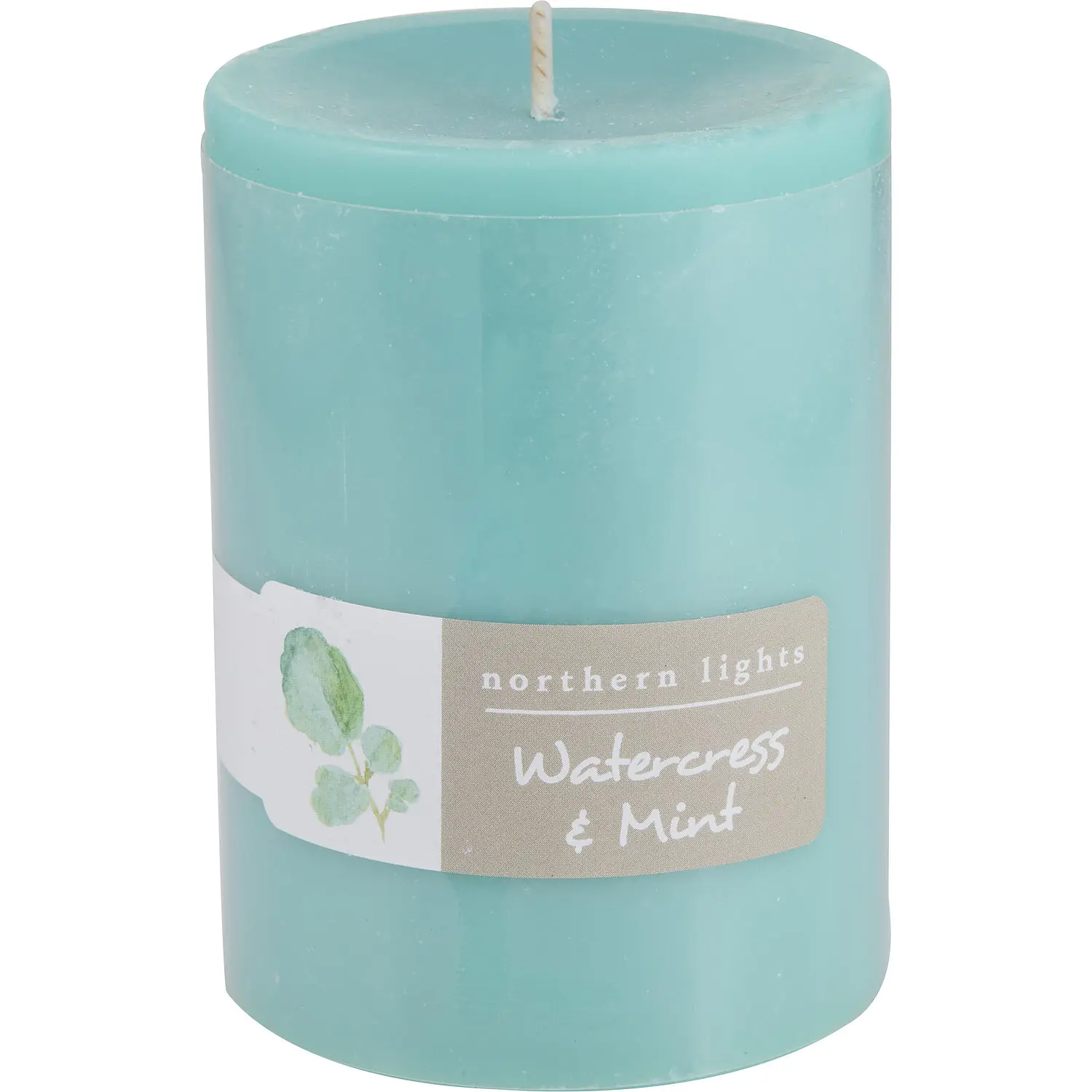Watercress & Mint By Northern Lights One Pillar Candle. For Unisex