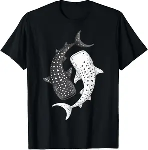 100% Cotton Whale Shark Yin Yang Marine Biology T-Shirt