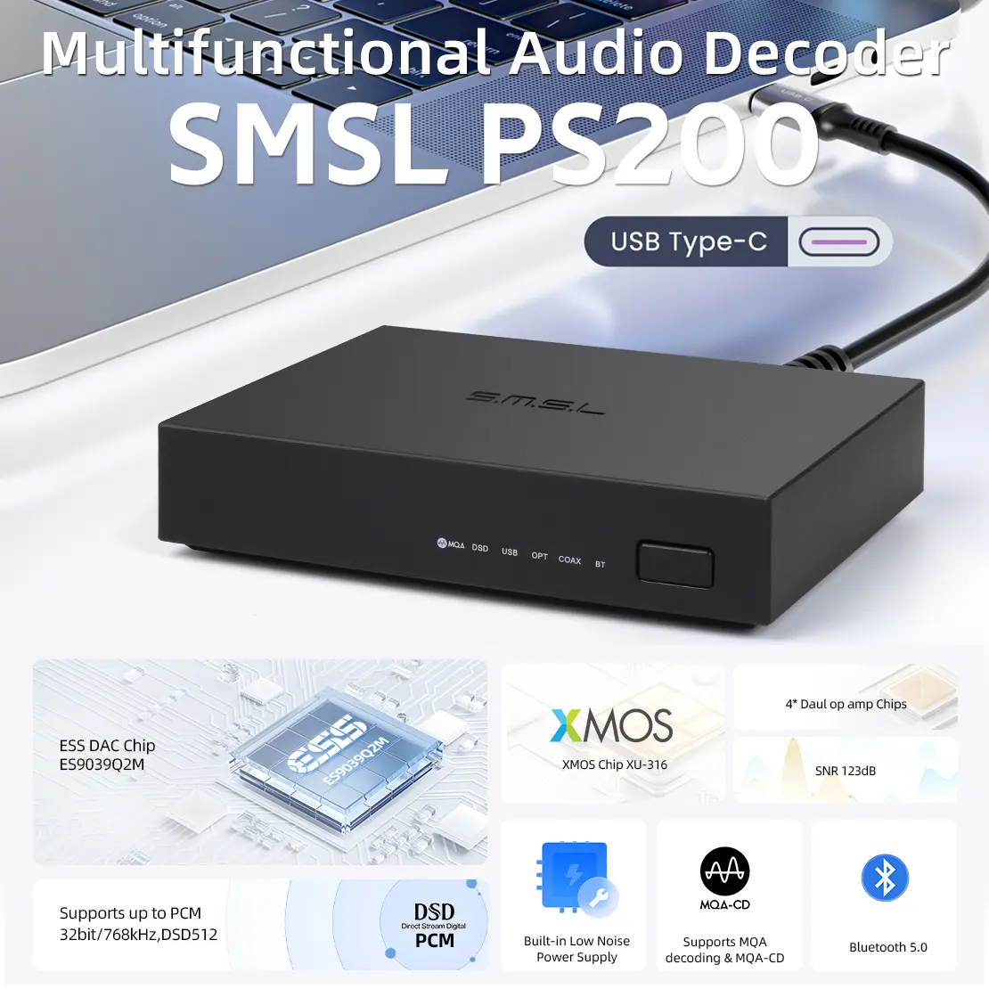 SMSL PS200 Multifunctional Audio Decoder