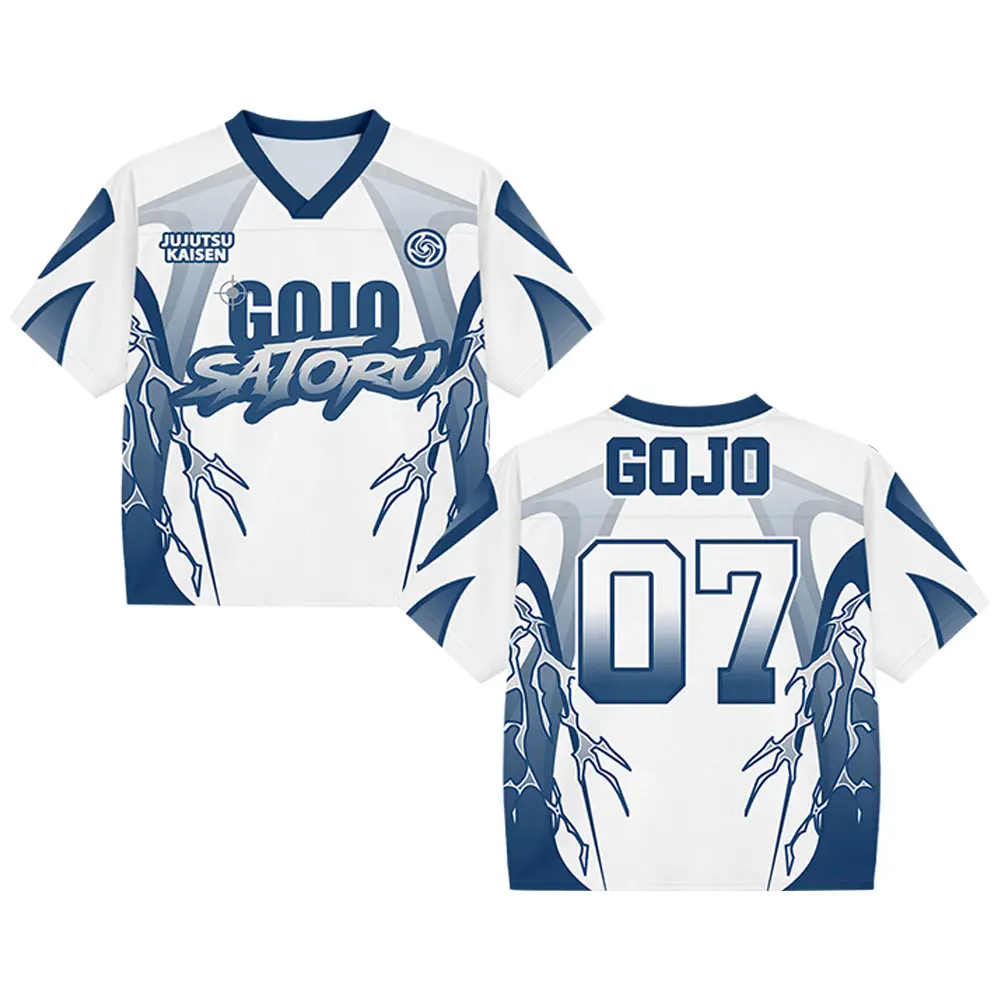 Gojo JJK Boxy Mesh Jersey, Satoru Jujutsu Jersey Shirt Anime Manga Gift For Fan