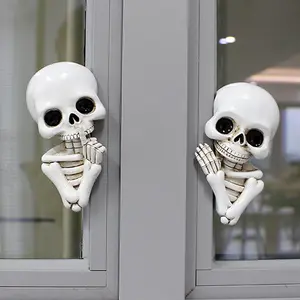 2pcs Whispering Skull Decor, 3.3 Inch Gothic Halloween Home Decoration, Versatile Resin Craft for Frames & Outlets, Figurines For Adults, Statue, Resin Sculptures