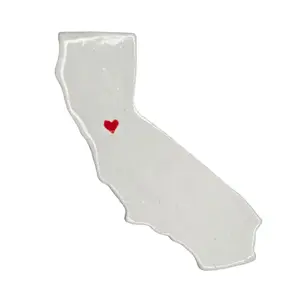 Sacramento Ceramic Magnet - Handmade California Capital Souvenir with Heart Design