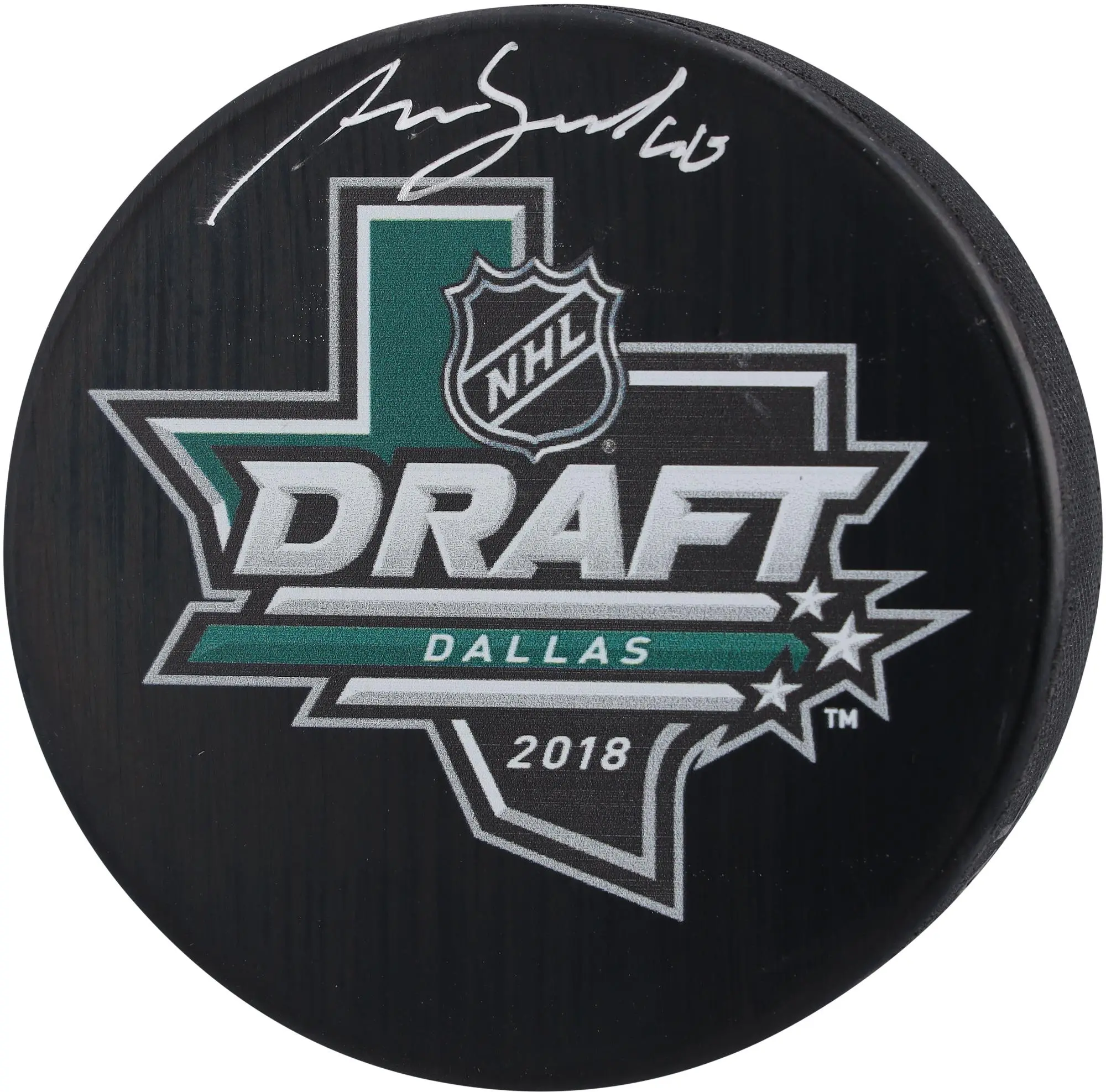 Akira Schmid New Jersey Devils Autographed 2018 Draft Logo Hockey Puck - Fanatics Authentic Certified