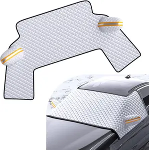 Thickened Automotive Glass Sunshade, 110'' x 69'' Weatherproof Front Windshield Protector,8 Magnetic Edges with Side Mirror Covers, Sun Shade Universal Fit for Cars,Trucks,SUVs