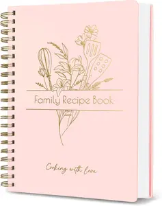 Recipe Book to Write in Your Own Recipes - Spiral Blank Cookbook 150 Pages Holds 144 Recipes - Elegant Waterproof Cover Big Recipe Journal - Easy to Use Layout (A5 (6.0x8.5 Inch))