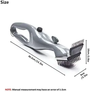 BBQ Grill Outdoor Steam Cleaning Brushes Barbecue Cleaner ABS Stainless Steel 36.5cm x 9.5cm x 8cm for Charcoal Scraper Gas Accessories Cooking Kitchen Tool Ceramic Utensils