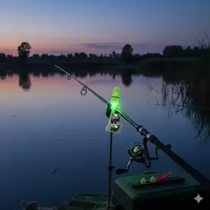 Smart Glow Fishing Rod Alarm: LED Bite Alert with Sound & Light, Portable Fish-on Indicator for Night Fishing in Freshwater and Saltwater, Fishing Accessories