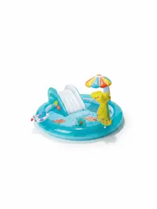 Intex Play Center Kiddie Inflatable Swimming Pool Ball Pit with Slide for Toddlers Ages 2+ Durable PVC Construction with Water Slide and Sprayer for Year-Round Fun PUMP NOT INCLUDED vertical  swimming  pool
