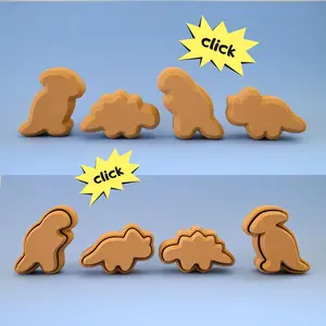 Dino Nugget Fidget Clicker Keychain Bag Charm | Dinosaur Nugget Sensory Toy | Cute Food Keychain Gift