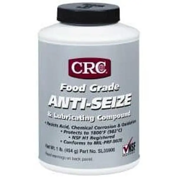 CRC 16 oz Bottle High Temperature Anti-Seize Lubricant Aluminum, -65 to 1,800°F, Opaque Off-White, Food Grade, Water Resistant 1007943