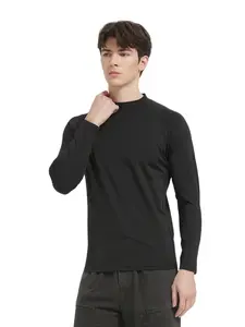1Pcs Women's Men's Thermal Long Sleeve T-Shirt High Elasticity Fabric, Slim Fit Athletic Shirt For Gym Running Outdoor Activities - Stand Collar Design For All Season Minimalist Clothing Breathable and Cool Quick Drying Clothes Athletic Wear