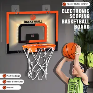 Kids Basketball, Electronic Scoring Basketball Board, Portable Basketball Goal for Adults&Kids, Indoor Home Sports Equipment