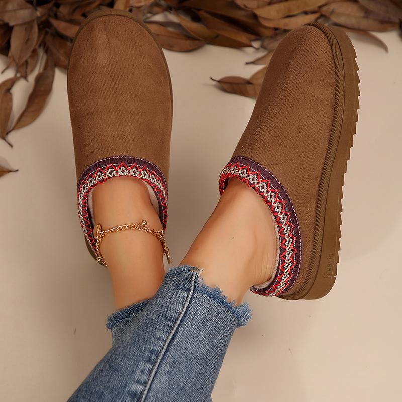 Women's Slippers Platform Mini Boots Short Ankle Boot Fleece Lined Sneakers House Slippers Anti-Slip Snow Boot For Outdoor Springfresh