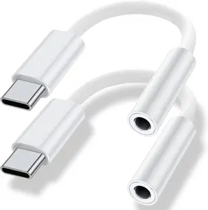 USB Type C to 3.5Mm Headphone Jack Adapter (2-Pack), USB C to Aux Audio Dongle Cable for Iphone 17 Pro Max/17 Pro, 16/15 Pro Max, 16/15 Pro, Ipad Pro, Macbook Samsung Galaxy S24 S23 S22 S21 Pixel 9 8 OITYEUF